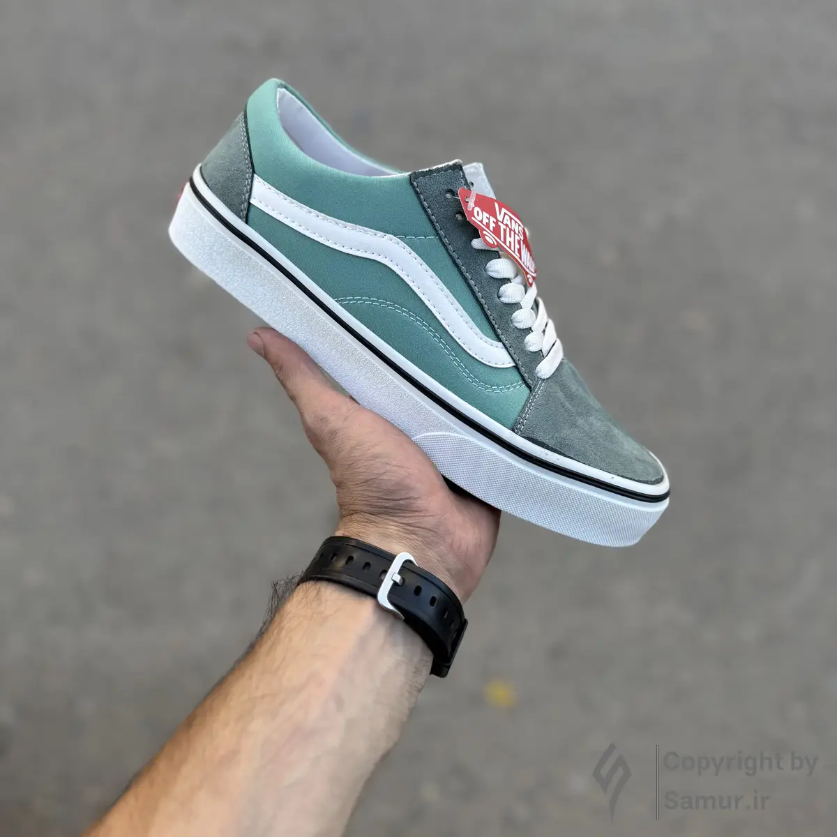 گالری تصاویر کتونی ونس اولد اسکول سبز آبی